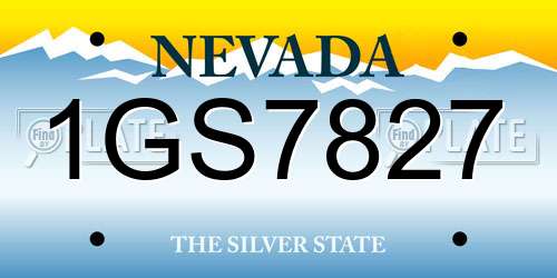 1GS7827 Nevada License Plate