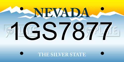 1GS7877 Nevada License Plate