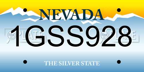 1GSS928 Nevada License Plate