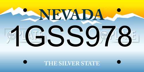 1GSS978 Nevada License Plate