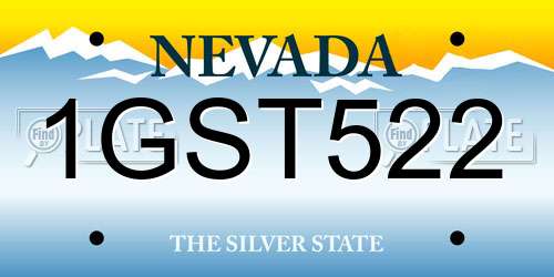 1GST522 Nevada License Plate