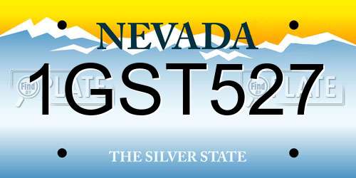 1GST527 Nevada License Plate