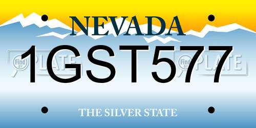 1GST577 Nevada License Plate