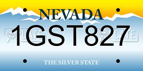 1GST827 Nevada License Plate