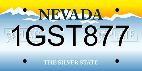 1GST877 Nevada License Plate