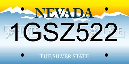 1GSZ522 Nevada License Plate