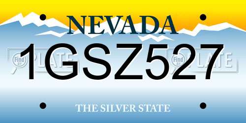 1GSZ527 Nevada License Plate