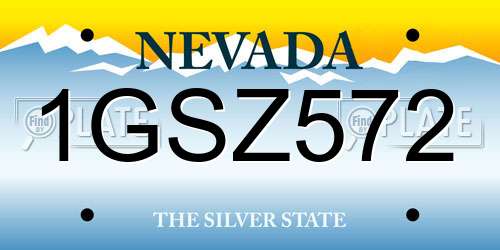 1GSZ572 Nevada License Plate