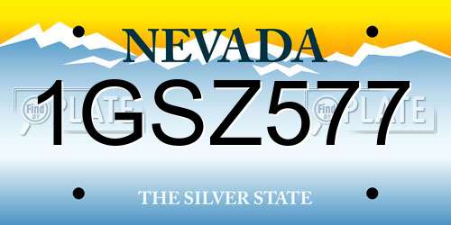 1GSZ577 Nevada License Plate