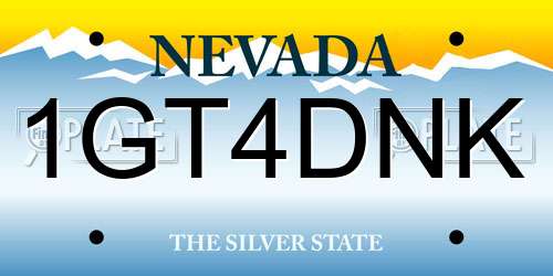 1GT4DNK Nevada License Plate