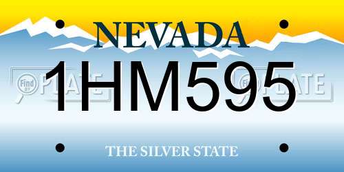 1HM595 Nevada License Plate