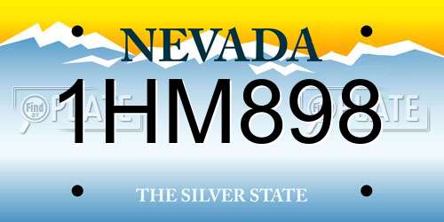1HM898 Nevada License Plate