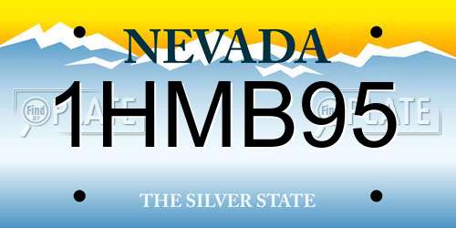 1HMB95 Nevada License Plate