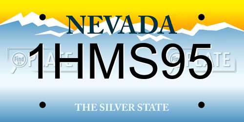 1HMS95 Nevada License Plate
