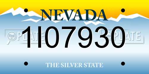 1I07930 Nevada License Plate
