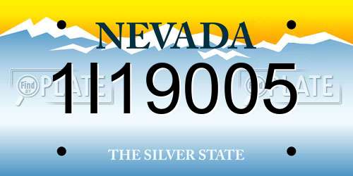 1I19005 Nevada License Plate