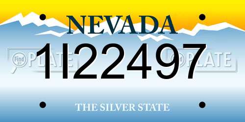 1I22497 Nevada License Plate