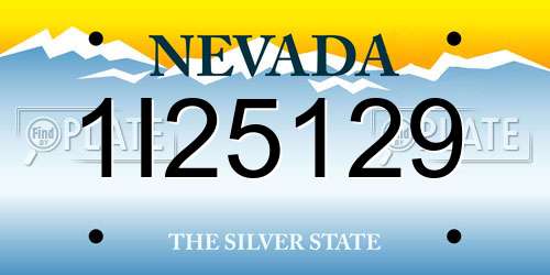 1I25129 Nevada License Plate