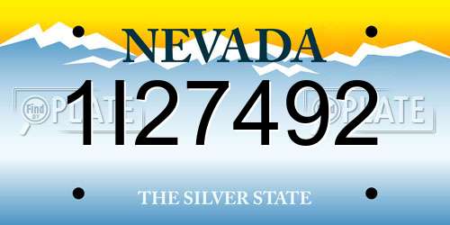 1I27492 Nevada License Plate