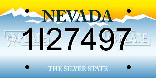 1I27497 Nevada License Plate