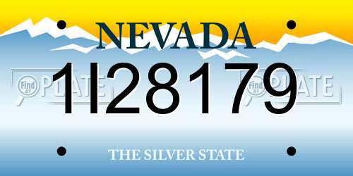 1I28179 Nevada License Plate