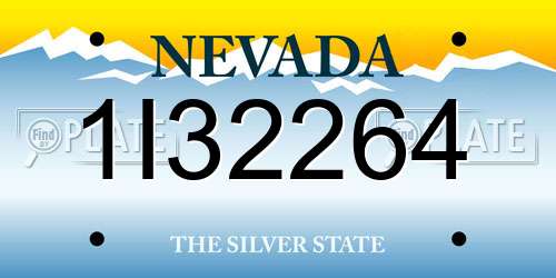 1I32264 Nevada License Plate