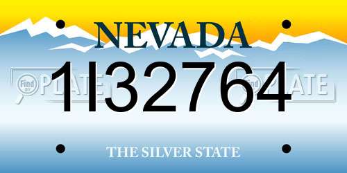 1I32764 Nevada License Plate
