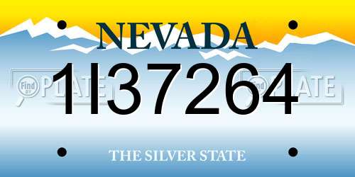 1I37264 Nevada License Plate