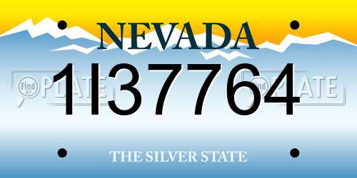 1I37764 Nevada License Plate