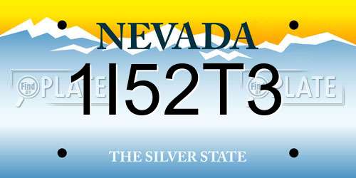 1I52T3 Nevada License Plate