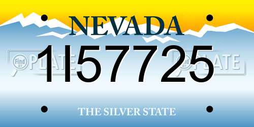 1I57725 Nevada License Plate