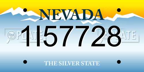 1I57728 Nevada License Plate