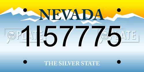 1I57775 Nevada License Plate