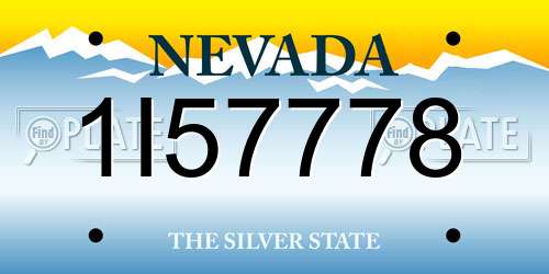 1I57778 Nevada License Plate