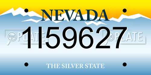 1I59627 Nevada License Plate