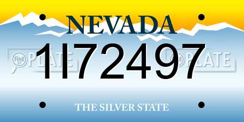 1I72497 Nevada License Plate
