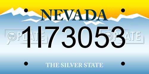 1I73053 Nevada License Plate