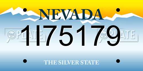 1I75179 Nevada License Plate