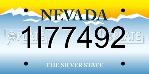 1I77492 Nevada License Plate