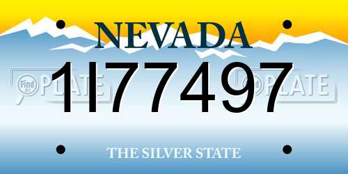 1I77497 Nevada License Plate