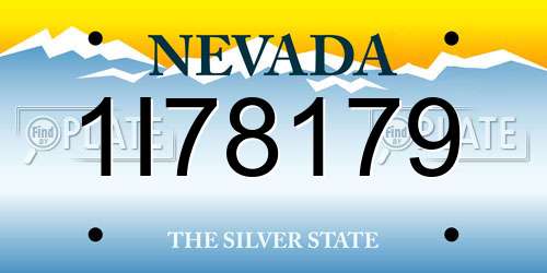1I78179 Nevada License Plate