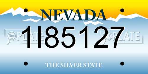 1I85127 Nevada License Plate