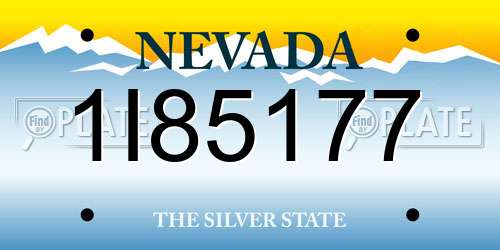 1I85177 Nevada License Plate