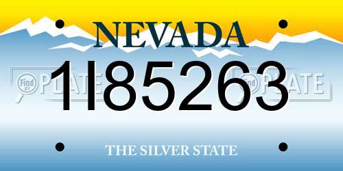 1I85263 Nevada License Plate