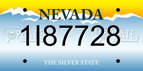 1I87728 Nevada License Plate