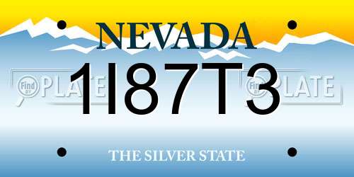 1I87T3 Nevada License Plate