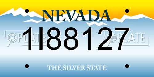 1I88127 Nevada License Plate