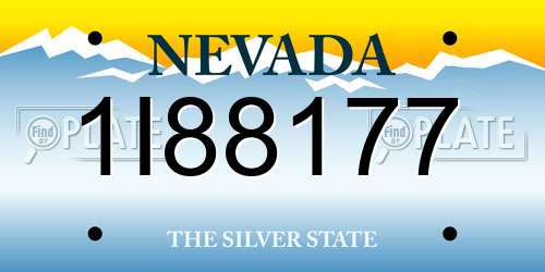 1I88177 Nevada License Plate