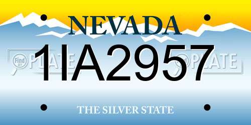 1IA2957 Nevada License Plate