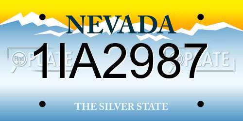 1IA2987 Nevada License Plate